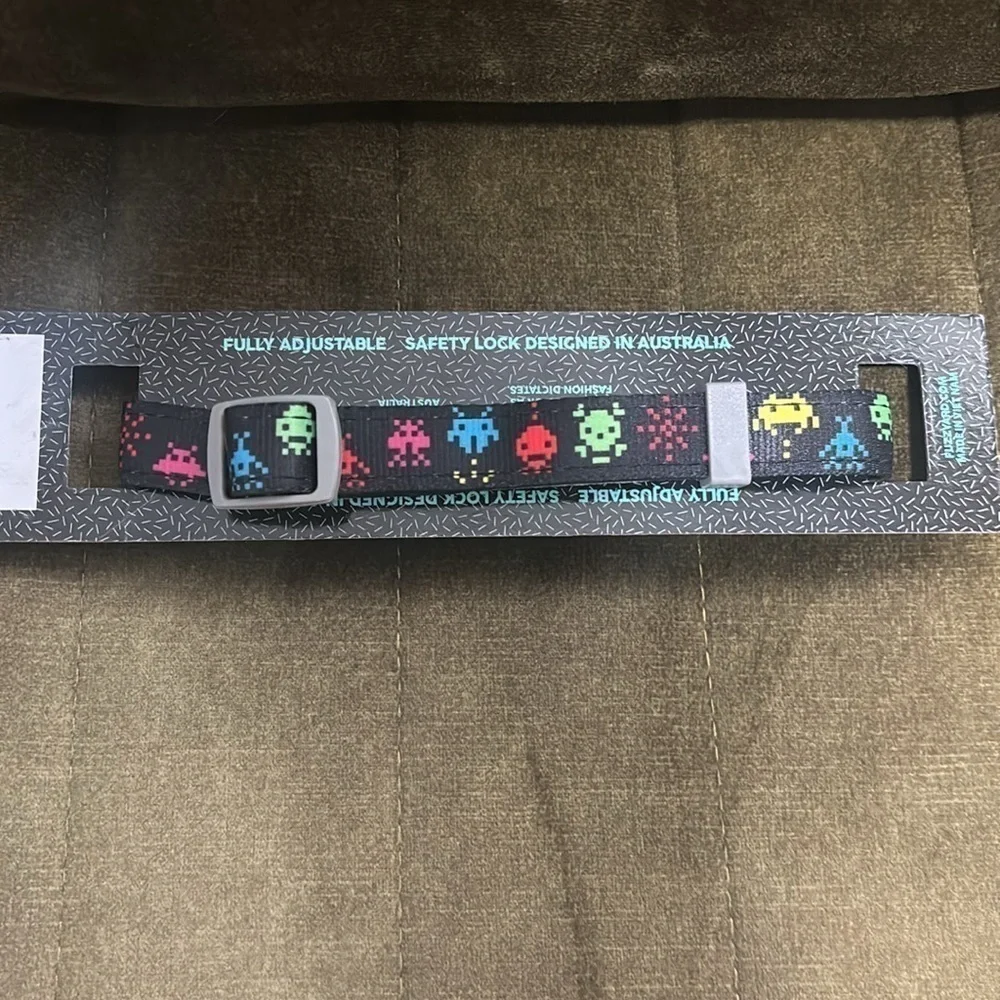 Fuzzzyard space invaders small dog collar NWT